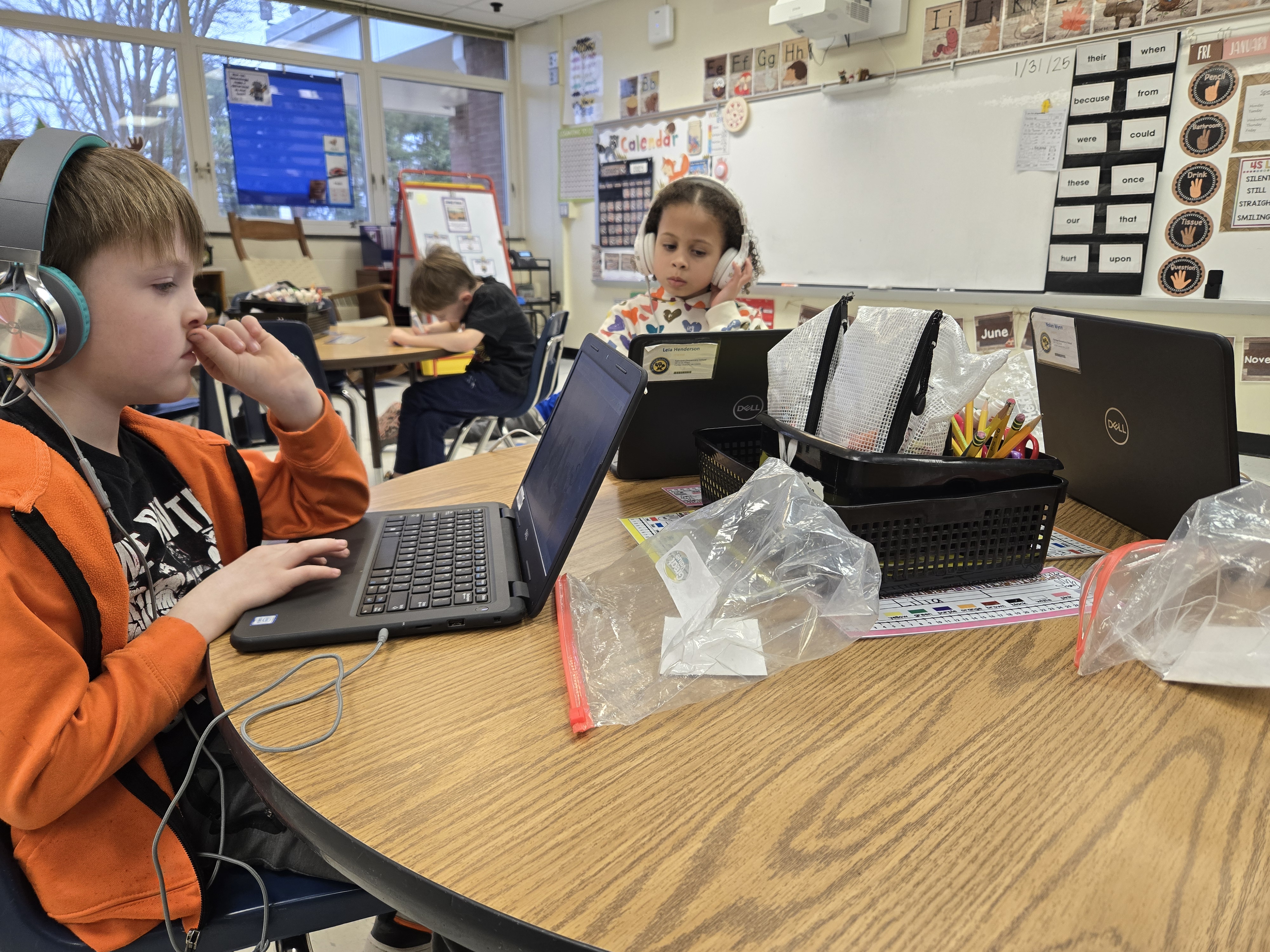 students on computers