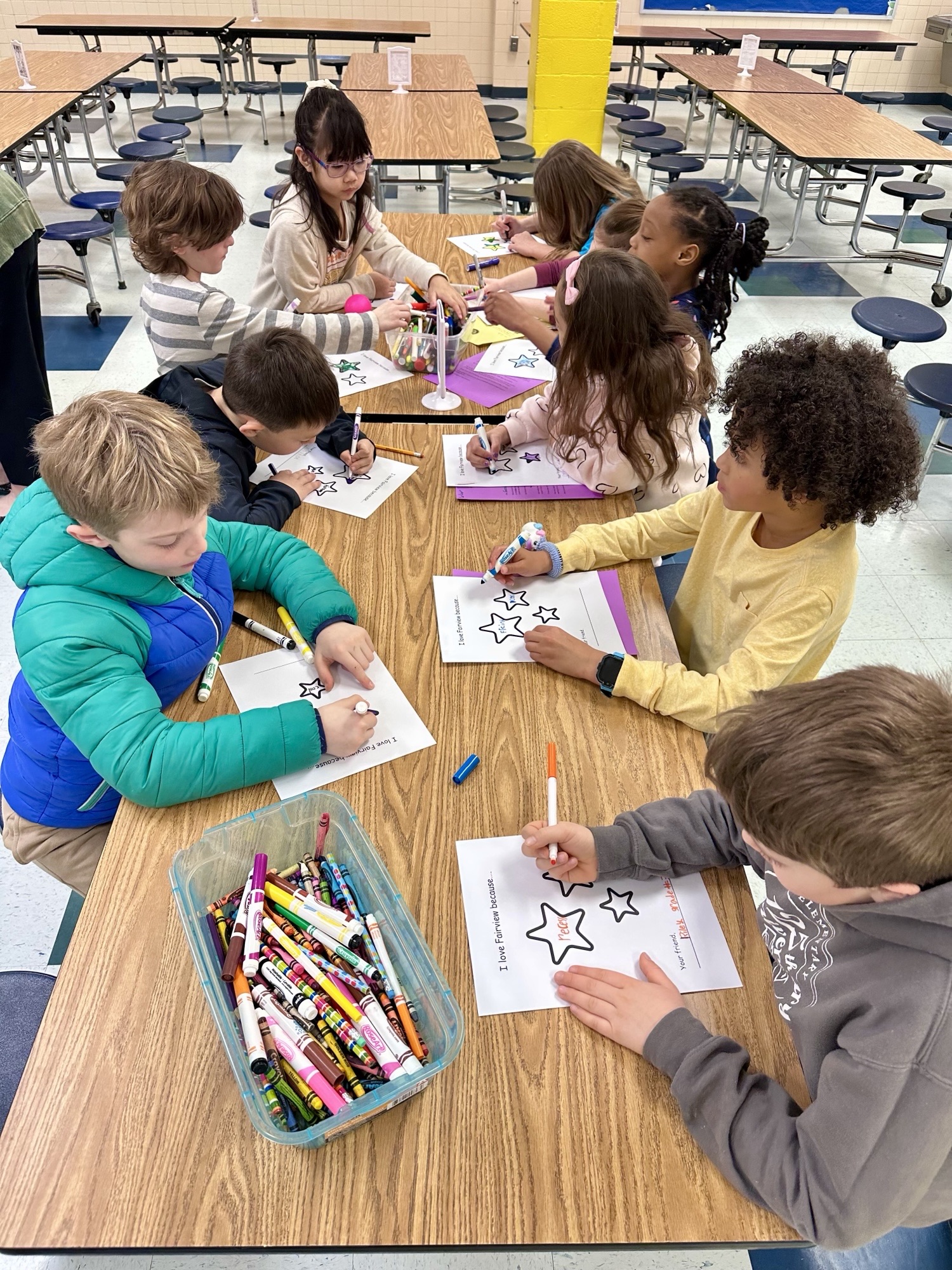 Falcons writing welcome messages