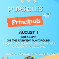 Flyer that explains popsicles with the principals event